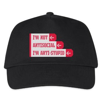 not antisocial anti stupid - Kids’ Baseball Cap - black - Front