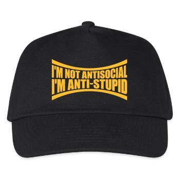 not antisocial anti stupid - Kids’ Baseball Cap - black - Front
