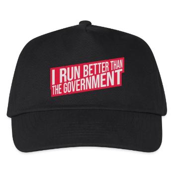 run better than government - Kids’ Baseball Cap - black - Front