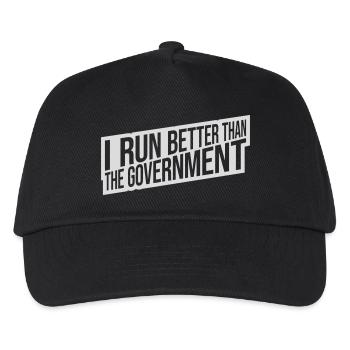 run better than government - Kids’ Baseball Cap - black - Front