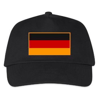 Deutsche Flagge in Vintage Design - Kinder Basecap - Schwarz - Vorne