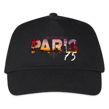 Paris Skyline Découpe 75 - Casquette de baseball Enfant - noir - Devant