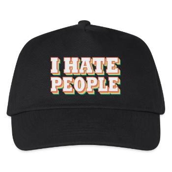 i hate people | Ich hasse Menschen - Kinder Basecap - Schwarz - Vorne
