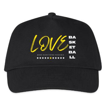 Liebe Basketball gelb - Kinder Basecap - Schwarz - Vorne