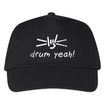 Drum Yeah! Energetic Drum Pattern Illustration - Casquette de baseball Enfant - noir - Devant