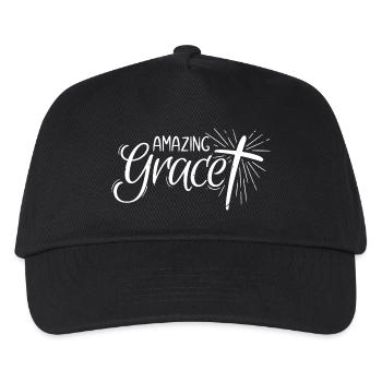 Amazing Grace Lettering - Kids’ Baseball Cap - black - Front