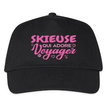 Weltenbummler mit einer Leidenschaft für das Reisen - Kinder Basecap - Schwarz - Vorne