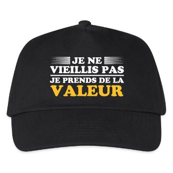 Ich werde nicht alt, ich steigere meinen Wert - Kinder Basecap - Schwarz - Vorne