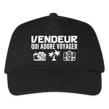Voyageurs & Vendeurs : Passion & Découverte - Casquette de baseball Enfant - noir - Devant