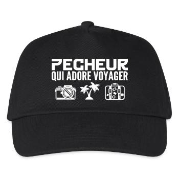 Voyageurs & Pêcheurs : Passion & Découverte - Casquette de baseball Enfant - noir - Devant