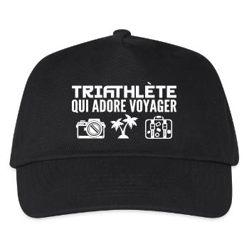 Voyageurs & Triathlètes : Passion & Découverte - Casquette de baseball Enfant - noir - Devant