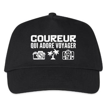 Voyageurs & Coureurs : Passion & Découverte - Casquette de baseball Enfant - noir - Devant