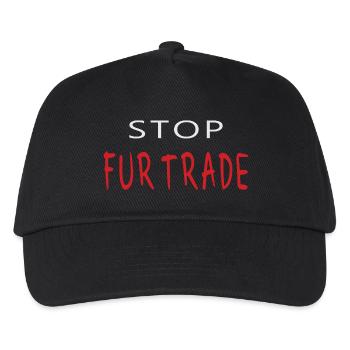 Stop au commerce de la fourrure - Message anti-fourrure sur le bien-être animal - Casquette de baseball Enfant - noir - Devant