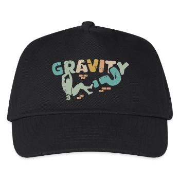 retro bouldering climbing wall usedlook icon logo - Kids’ Baseball Cap - black - Front