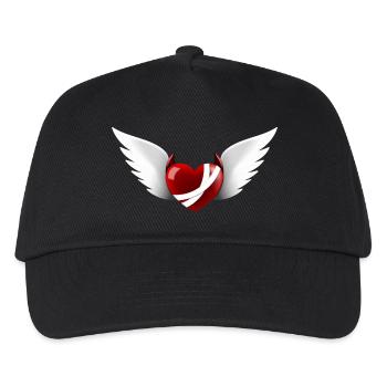Devil's Heart with Angel Wings - Kids’ Baseball Cap - black - Front