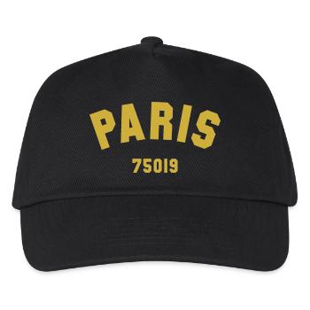19e arrondissement de PARIS - Casquette de baseball Enfant - noir - Devant