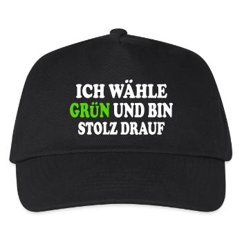 I vote green and I'm proud of it - Kids’ Baseball Cap - black - Front