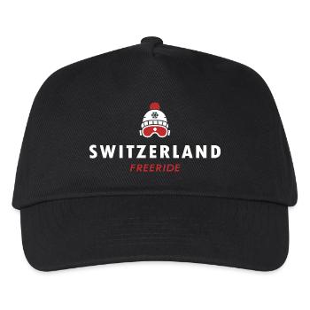 Switzerland ski freeride sport skier Alps - Kids’ Baseball Cap - black - Front