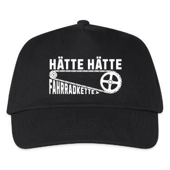Hätte Hätte Fahrradkette Deutsche Redewendung - Kinder Basecap - Schwarz - Vorne