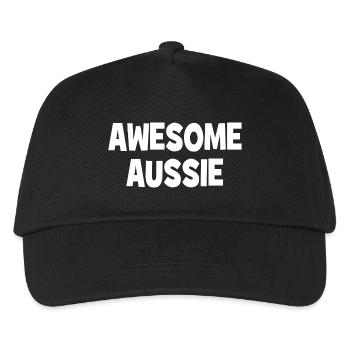 Awesome Aussie - Austrlia - Australien Down Under - Kinder Basecap - Schwarz - Vorne