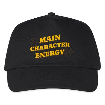 Main Character Energy Positive Affirmationen - Kinder Basecap - Schwarz - Vorne