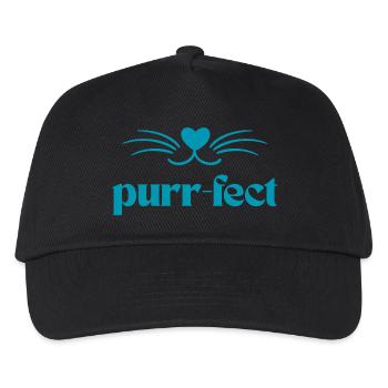 T shirt ronronnement / chats avec ronronnements mignons - Casquette de baseball Enfant - noir - Devant