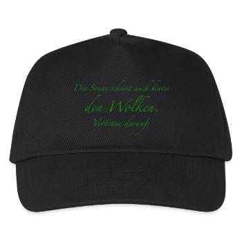 Sunlight Behind Clouds Saying - Kids’ Baseball Cap - black - Front
