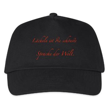 lächeln ist die schönste Sprache der Welt - Kinder Basecap - Schwarz - Vorne