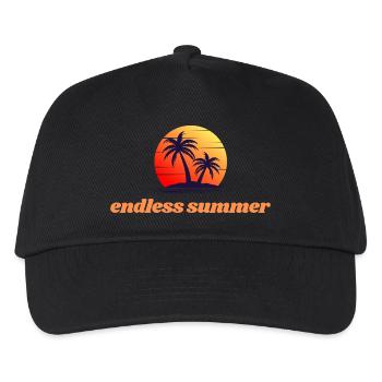 Endless Summer – Sunset & Palm Trees - Kids’ Baseball Cap - black - Front