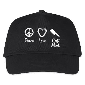 Peace Love Cut Meat - Kids’ Baseball Cap - black - Front
