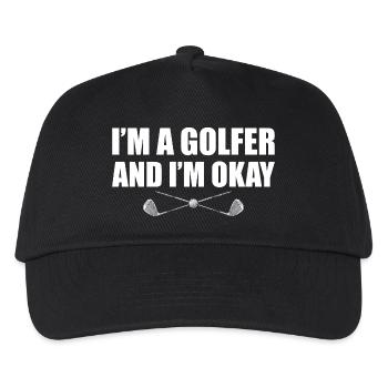 I'm a golfer and i'm okay Golfer Golf Golfen - Kinder Basecap - Schwarz - Vorne