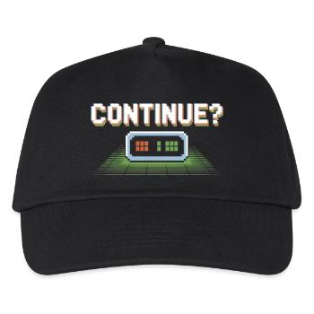 Continue Retro Gamer Pixel 8 Bit Arcade Screen - Kids’ Baseball Cap - black - Front