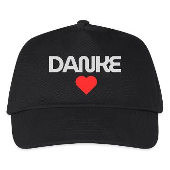 Herzliche Dankesbotschaft - Kinder Basecap - Schwarz - Vorne