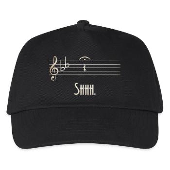 Shhh Stille Melodie Noten - Kinder Basecap - Schwarz - Vorne
