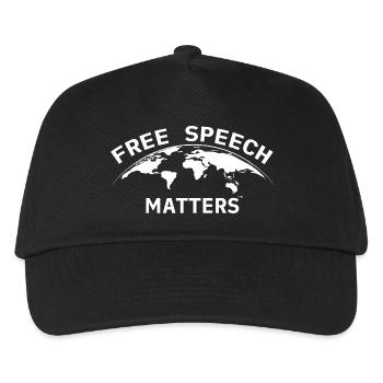 Free Speech Matters Weltkugel  - Kinder Basecap - Schwarz - Vorne