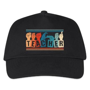 ASL Sign Language Interpreter - Kids’ Baseball Cap - black - Front