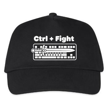 Ctrl Fight Schwert über Tastatur - Kinder Basecap - Schwarz - Vorne