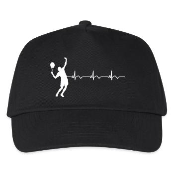 Tennisspieler Tennis EKG Herzschlag - Kinder Basecap - Schwarz - Vorne