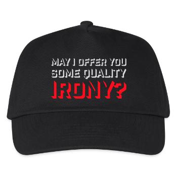 May I Offer You Some Quality Irony Lustiger Spruch - Kids’ Baseball Cap - black - Front