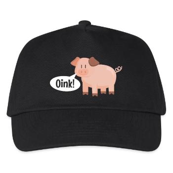 Pig Oink - Kinder Basecap - Schwarz - Vorne