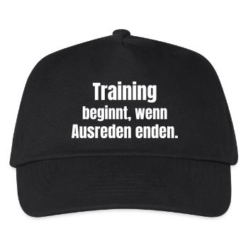 Training beginnt, wenn Ausreden enden. - Kinder Basecap - Schwarz - Vorne