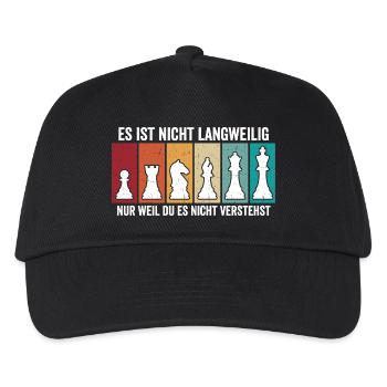 Retro Chess Pieces – Vintage Chess Design - Kids’ Baseball Cap - black - Front