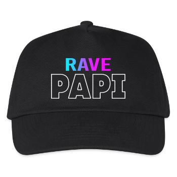 Rave Dad Techno House Electro Festival Hardstyle - Kinder Basecap - Schwarz - Vorne