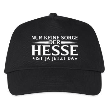 Hesse ist ja jetzt da - Hessischer Dialekt - Kinder Basecap - Schwarz - Vorne
