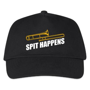 Spit happens trombone trombone player trombonist - Kids’ Baseball Cap - black - Front