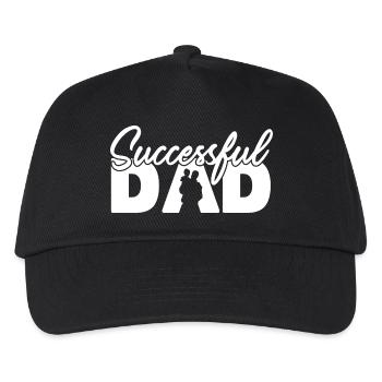 Erfolgreiche Vater-Silhouette Fette Typografie-Kunst - Kinder Basecap - Schwarz - Vorne