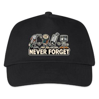 N’oubliez jamais – Design rétro de voiture à moteur à combustion - Casquette de baseball Enfant - noir - Devant