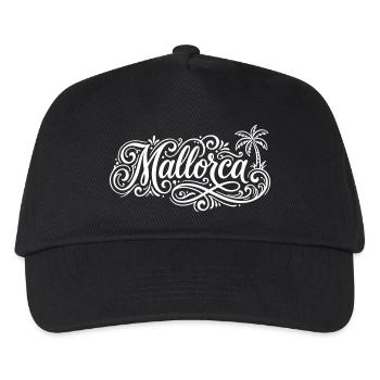 Mallorca Schrift Palmen - Kinder Basecap - Schwarz - Vorne