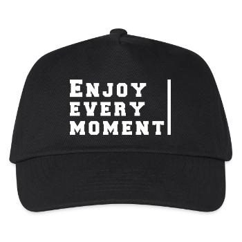 enjoy every moment - Kids’ Baseball Cap - black - Front