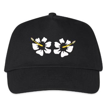 Hawaiiblume Hibiskus Hibiskusblüte Urlaub Geschenk - Kinder Basecap - Schwarz - Vorne